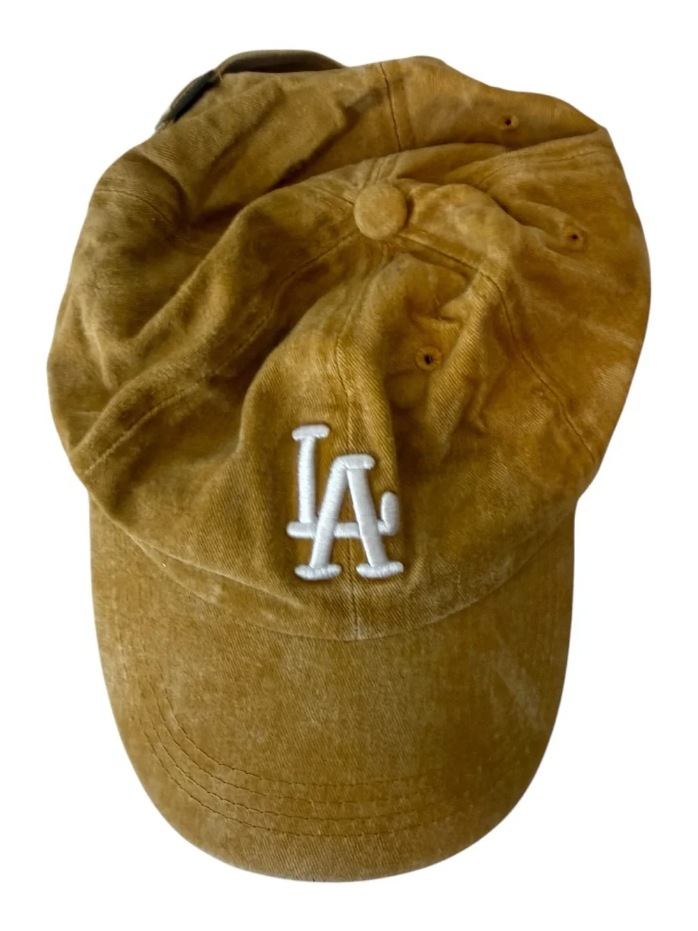 LA Dodgers Brown Dad Hat Adjustable Cotton Baseball Cap OS Vintage - Picture 3 of 6
